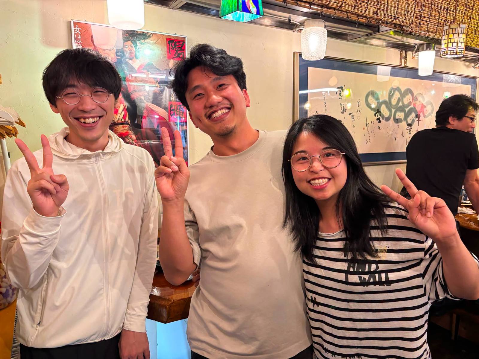 Ryutaro sharing a meal with visitors from Australia
